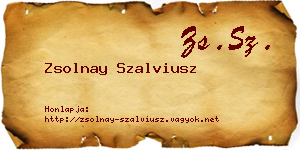 Zsolnay Szalviusz névjegykártya